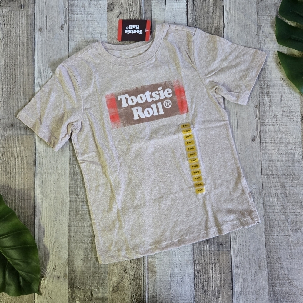 TOOTSIE ROLL | Candy Logo T-shirt in Brown/Tan sz S (Boys 6/7)